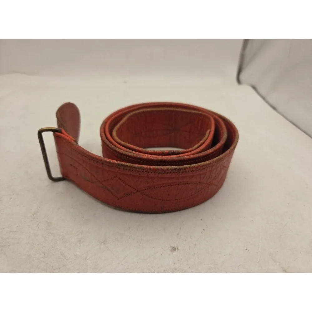 The M.C. Lilley CO Templar Masonic Belt Red NO Buckles or Chains Red Leather